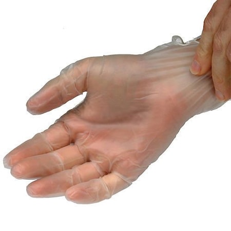 Safety Zone Disposable Gloves, 3.2 mil Palm, Vinyl, Powdered, XL, 100 PK, Clear GVDR-XL-1